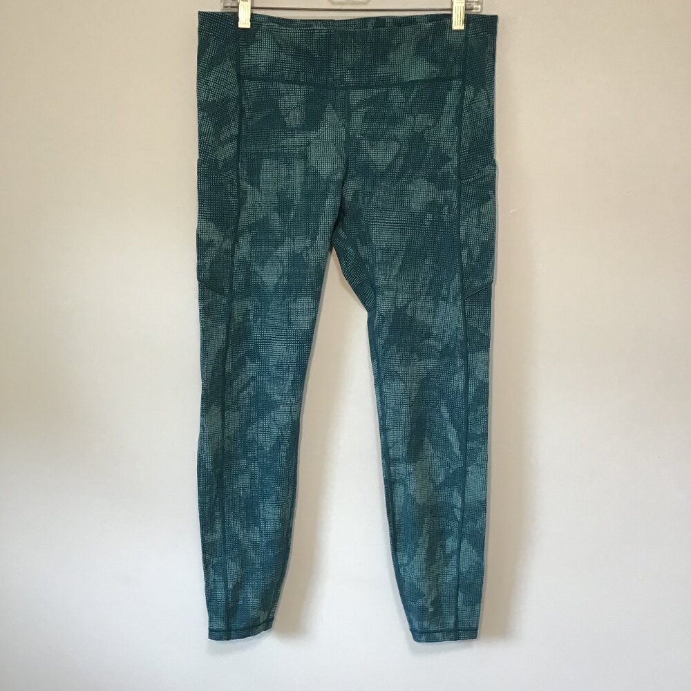 Lululemon Speed Up Tight 28" Illusion Tidal Teal Bermuda Teal Size 12